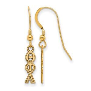 14K Plated Silver Theta Phi Alpha XS Dangle Earrings